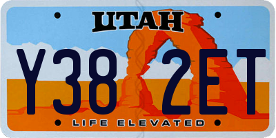 UT license plate Y382ET