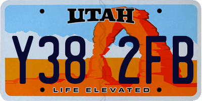 UT license plate Y382FB