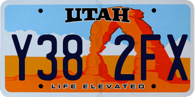 UT license plate Y382FX