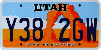 UT license plate Y382GW