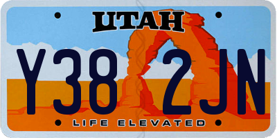 UT license plate Y382JN