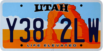 UT license plate Y382LW