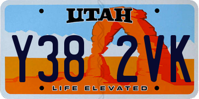 UT license plate Y382VK
