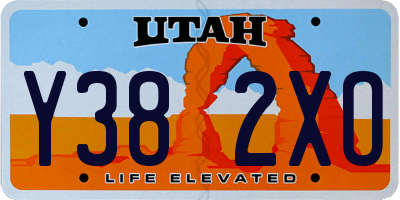 UT license plate Y382XO
