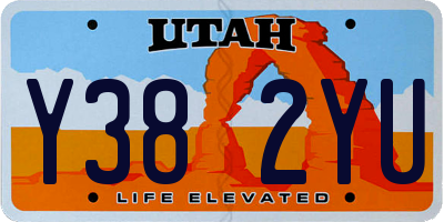 UT license plate Y382YU
