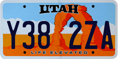 UT license plate Y382ZA