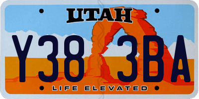 UT license plate Y383BA