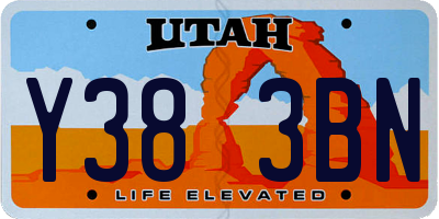 UT license plate Y383BN