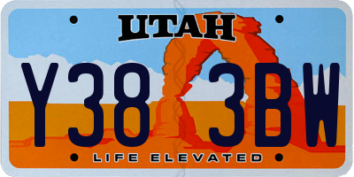 UT license plate Y383BW