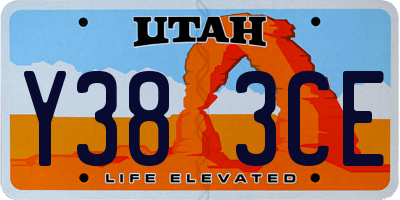 UT license plate Y383CE