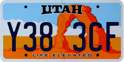 UT license plate Y383CF
