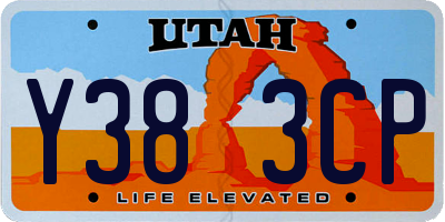 UT license plate Y383CP