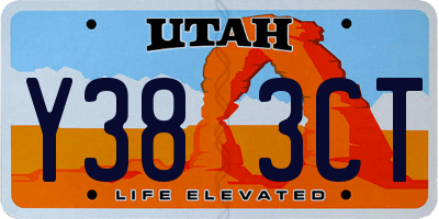 UT license plate Y383CT