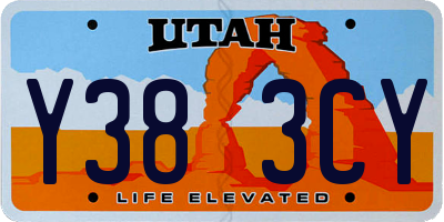 UT license plate Y383CY
