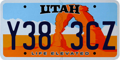 UT license plate Y383CZ