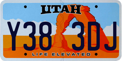 UT license plate Y383DJ