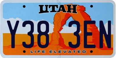 UT license plate Y383EN