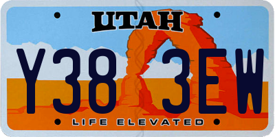 UT license plate Y383EW