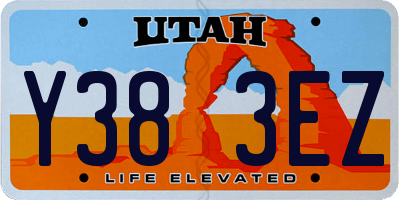 UT license plate Y383EZ