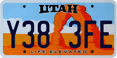 UT license plate Y383FE