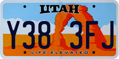 UT license plate Y383FJ