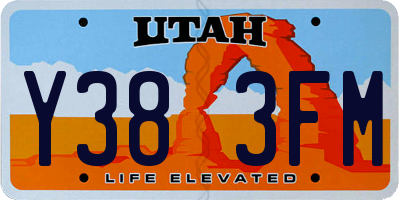 UT license plate Y383FM