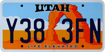 UT license plate Y383FN