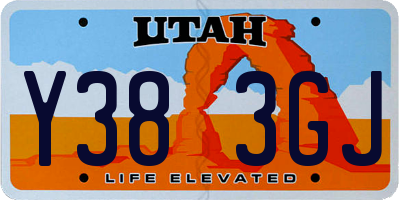 UT license plate Y383GJ