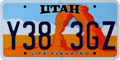 UT license plate Y383GZ