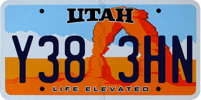 UT license plate Y383HN