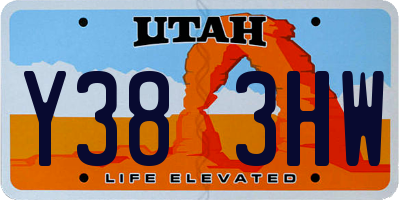UT license plate Y383HW