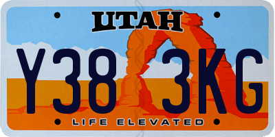 UT license plate Y383KG