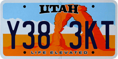 UT license plate Y383KT