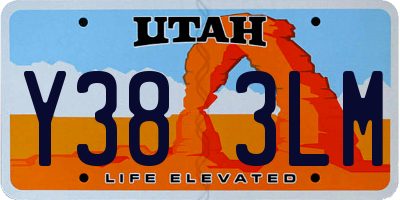 UT license plate Y383LM