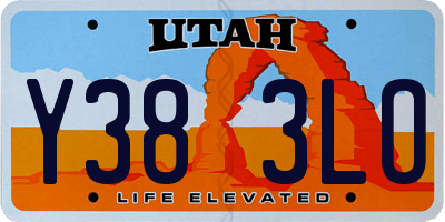 UT license plate Y383LO