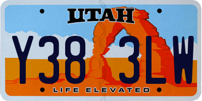 UT license plate Y383LW