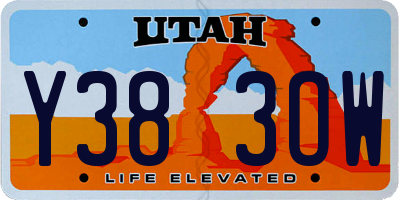 UT license plate Y383OW