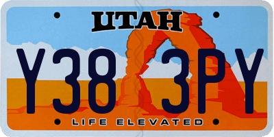 UT license plate Y383PY