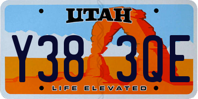 UT license plate Y383QE