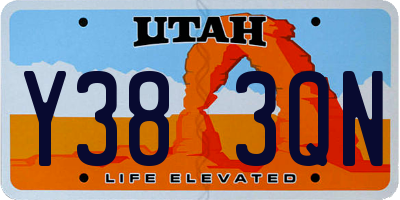 UT license plate Y383QN