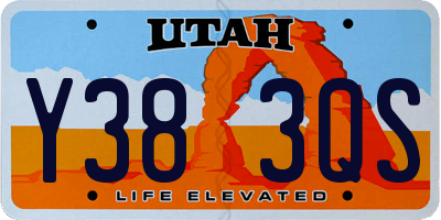 UT license plate Y383QS