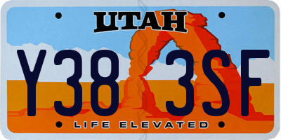 UT license plate Y383SF