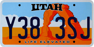 UT license plate Y383SJ