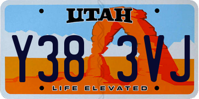 UT license plate Y383VJ