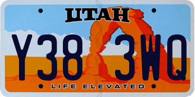 UT license plate Y383WQ