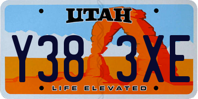 UT license plate Y383XE