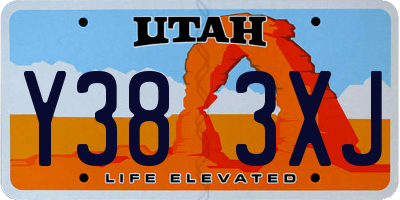 UT license plate Y383XJ