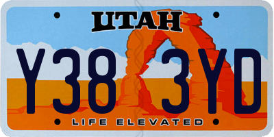 UT license plate Y383YD