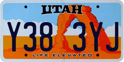 UT license plate Y383YJ