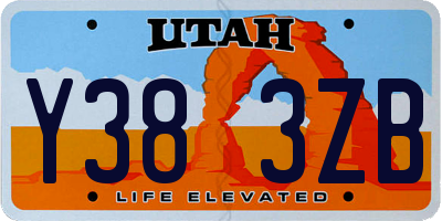 UT license plate Y383ZB